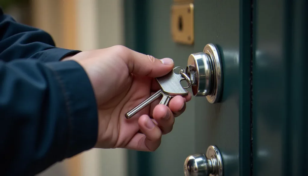france serrurerie le specialiste de la clef featured Serrurier professionnel installant un cylindre certifié A2P sur une porte blindée à Lyon, illustration du spécialiste de la clef en france serrurerie