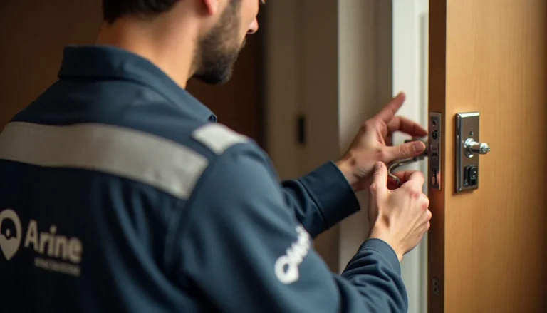 Serrurier professionnel inspectant une serrure multipoints haute sécurité à Lyon — illustration des interventions de qualité décrites dans les avis Serrurerie Vincent