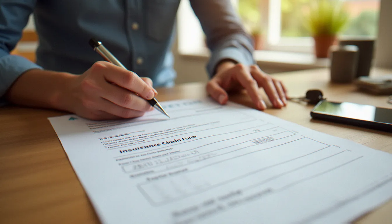 Remplissage d'un formulaire de déclaration de sinistre pour obtenir le remboursement d'une intervention de serrurier auprès de son assurance habitation