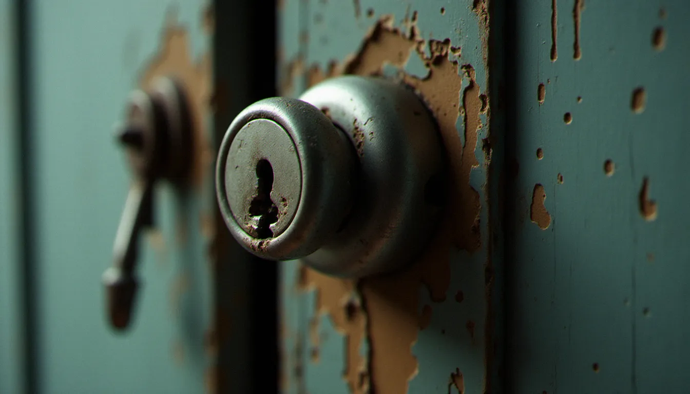 Serrure de porte d'appartement endommagée par une tentative d'effraction, type de sinistre couvert par l'assurance habitation permettant de se faire rembourser l'intervention d'un serrurier