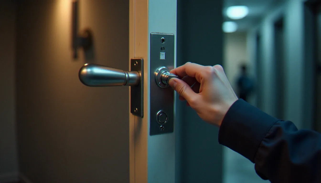 Installation professionnelle d'un cylindre de serrure efficace sur une porte d'appartement en aluminium dans un immeuble lyonnais