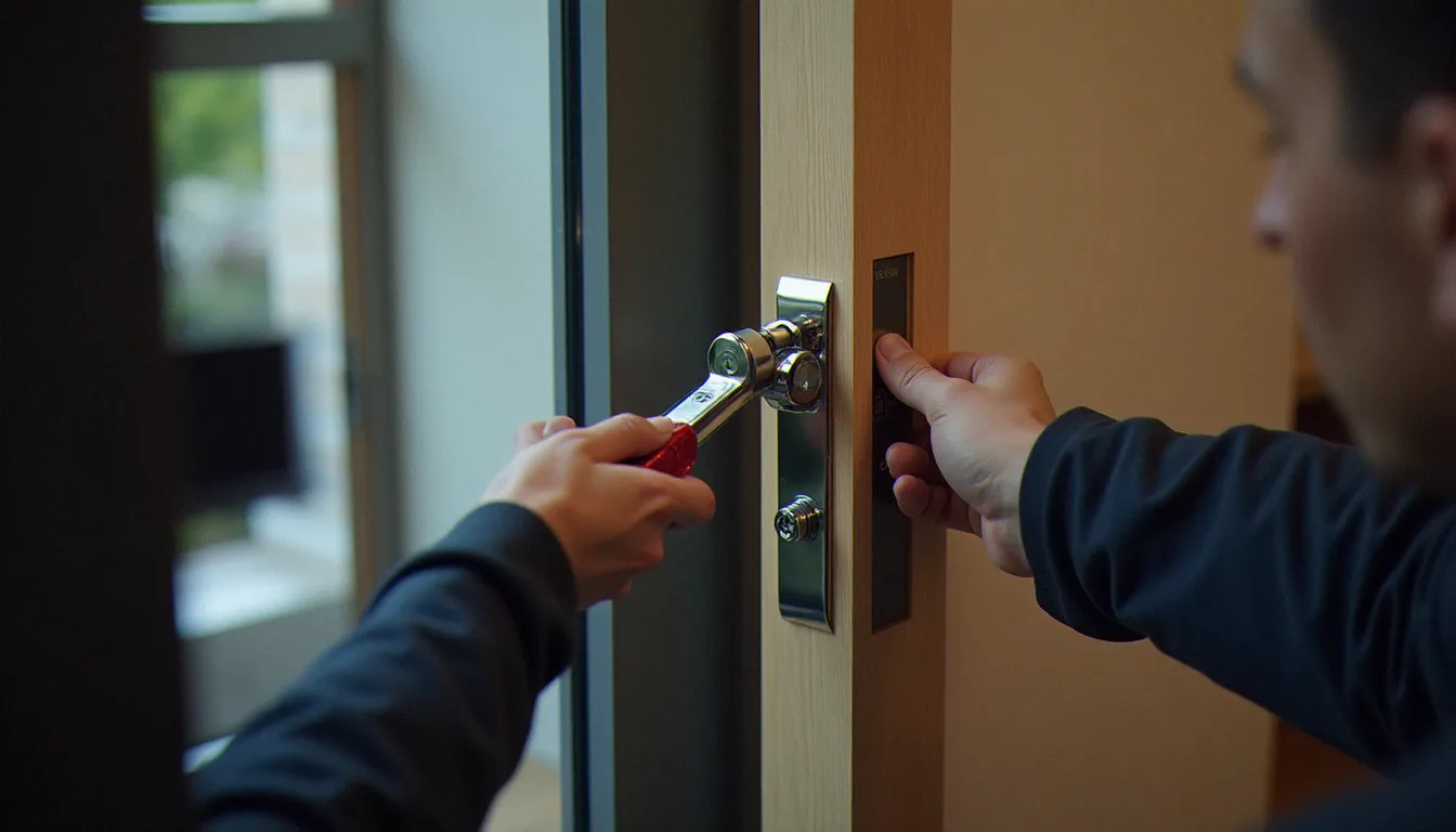 Installation d'une serrure multipoints certifiée A2P sur une porte blindée dans une maison de Craponne