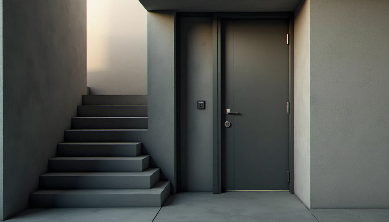 Porte blindée avec serrure multipoints et cornières anti-dégondage installée dans un immeuble résidentiel lyonnais