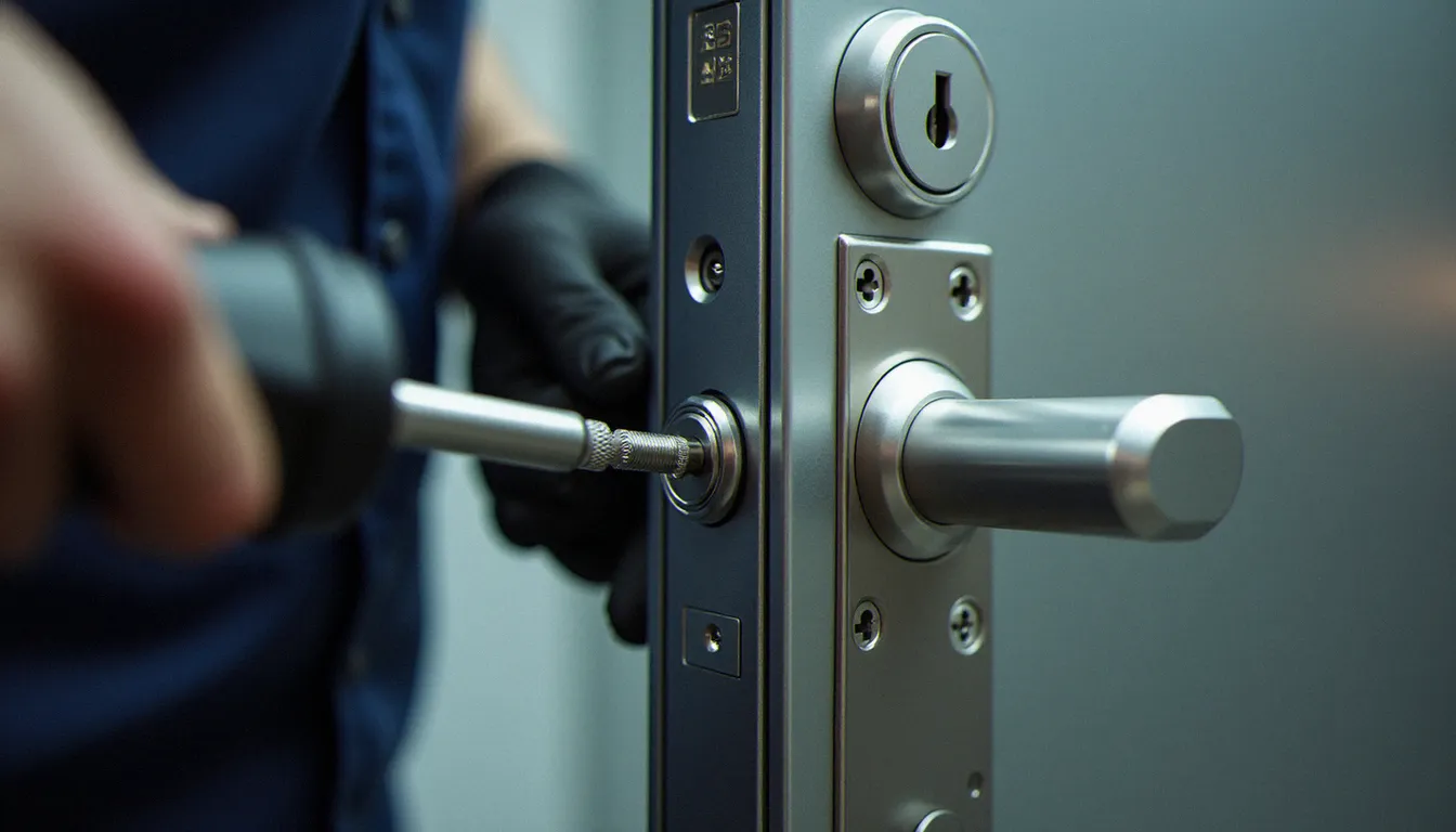 Installation d'une serrure multipoints certifiée A2P lors de la pose d'un blindage de porte d'appartement