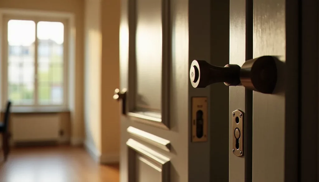 Porte d'appartement avec blindage en acier et serrure multipoints, illustrant le blindage porte appartement et son prix