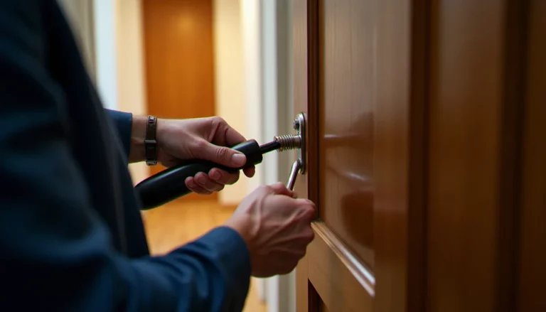 Pose d'un cylindre de serrure haute sécurité certifié A2P pour une protection anti-intrusion sur une porte d'appartement lyonnais