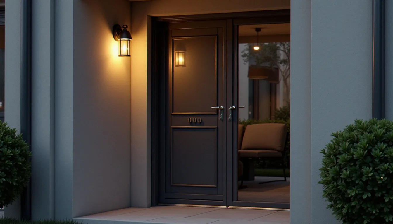 Porte blindée avec serrure multipoints certifiée A2P complétant un système IPS anti-intrusion dans un immeuble lyonnais