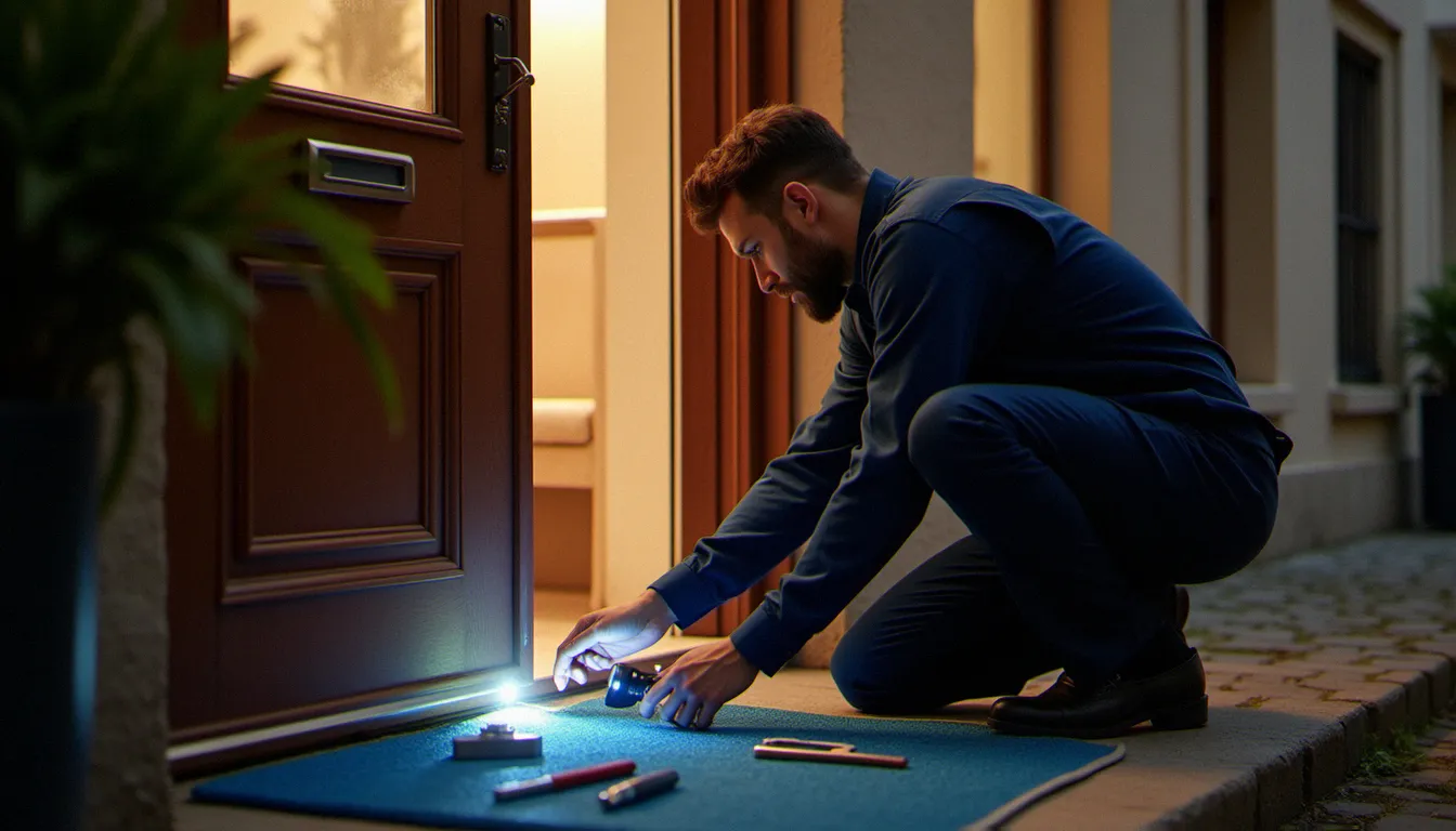 Serrurier professionnel intervenant sur une porte d'entrée à Lyon
